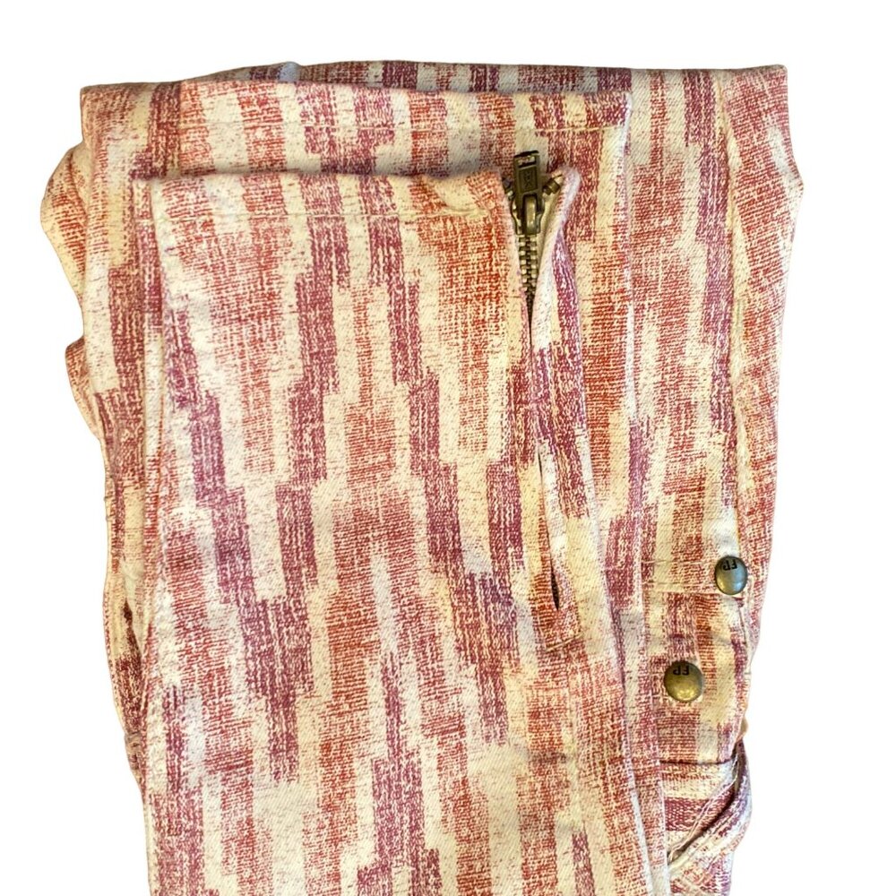 Free People Women's Ikat Print Skinny Crop Jeans, size 24 - Picture 8 of 12